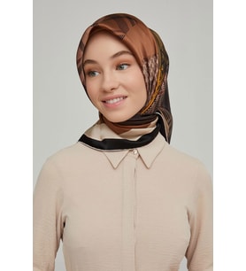 Armine Nostalji Serisi %100 Twill İpek Eşarp 8620D 38
