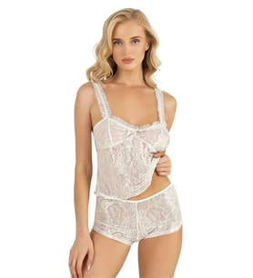 Amora Secret Ekru Saten Şort Takımı 9221
