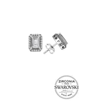 Söğütlü Silver Gümüş Swarovski baget taşlı pırlanta modeli küpe