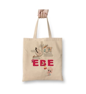 Ebe Hemşire Beyaz Bez Çanta Uzun Saplı Alışveriş Çantası Plaj Çantası