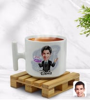 BK Gift Kişiye Özel Erkek Doğum Günü Karikatürlü T Kulplu Beyaz Middle Kupa Bardak-2