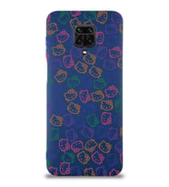 Xiaomi Redmi Note 9s Uyumlu Lansman Kılıf Hello Kitty Tasarımlı İçi Kadife Kapak-Lacivert (Şeffaf)