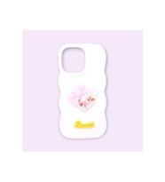 IPHONE 14 PRO MAX; LÜKS 3D KALP TASARIMLI, KENARLARI DALGALI, DARBE ÖNLEYİCİ SİLİKON KILIF (Beyaz)
