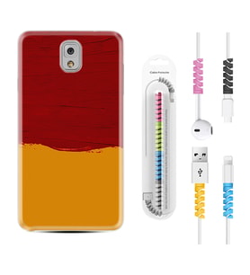 Samsung Note 3 4 5 8 9 20 Ultra 10 Lite Kılıf Kablo Koruma Spiral Silikon Sarı Kırmızı Boya 1708