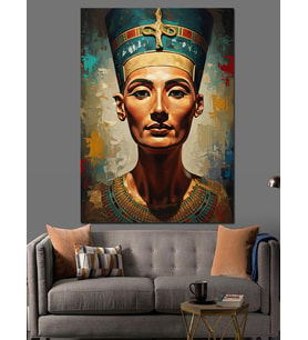 Antik Mısır Kraliçesi Nefertiti Büstü Dekoratif Kanvas - Mdf Ahşap Tablo