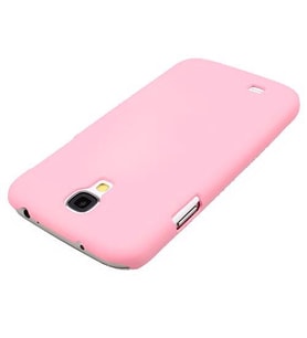 Galaxy S4 i9500 ile Uyumlu Sert Kauçuk Kılıf Pembe Renk