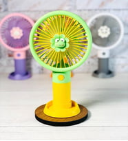 Mini Fan Masaüstü Taşınabilir Telefon Stantlı Vantilatör 2si 1 Arada Taşınabilir Masaüstü Fan (Sarı)