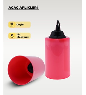Şeker Pembe Silindir Ağaç Feneri