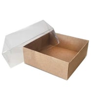 KUTU NATUREL KRAFT KAĞIT ve ASETAT 9x9x3 CM PK:50-