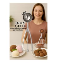 Inox 4 cm Dondurma Kaşığı - Karpuz Kurabiye Köfte Helva Porsiyonlama