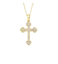 Altın Kasik Model Taşlı Cross Kolye