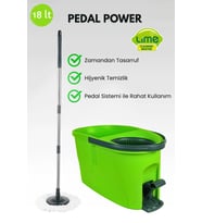 Pedallı Turbo Temizlik Seti, Mikrofiber Bezli, Döner Başlıklı Otomatik Kova