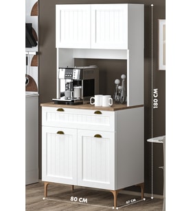 Esin Çok Amaçlı Dolap Membran Mdf , Çekmeceli Kahve Köşesi, Fırın Dolabı, Kiler Dolabı
