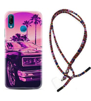 Huawei P20 Lite Mate 10 20 Lite Pro P40 Lite KılıfBoyun Asklı Rasta Silikon Mor Araba 1711