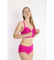 Kadın Askılı Fiyonklu Boş  Kaplı Bikini 7206F (Fuşya)