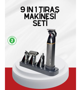 Mey İthalat® Şarjlı 9’u 1 Arada Çok Amaçlı Erkek Bakım Seti Yıkanabilir Başlıklar