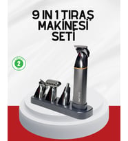 Mey İthalat® Şarjlı 9’u 1 Arada Çok Amaçlı Erkek Bakım Seti Yıkanabilir Başlıklar