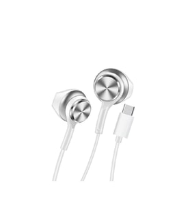 H75 EarPhone Type-C HD Mikrofonlu 10mm Dinamik Sürücü Kablolu Kulak İçi Kulaklık - BEYAZ