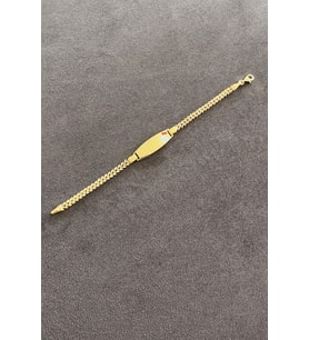 Zümrüt Sarraf 14 Ayar Altın Kılçık Zincirli Kedi Baskılı Çocuk Künye (Gold)