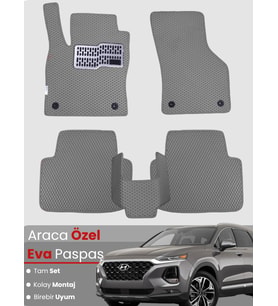 HYUNDAİ SANTAFE (2018-2023) Uyumlu EVA Paspas Tam Set–Araca Özel,Kolay Montaj,Su Geçirmez