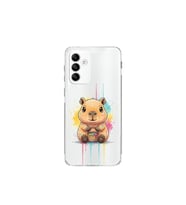 Samsung Galaxy M13 ile Uyumlu Splash Kapibara Tasarımlı Şeffaf Silikon Kılıf