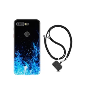 General Mobile Gm 9 Pro Kılıf Ipli Boyun Askılı Desenli Silikon Blue Fire 1678