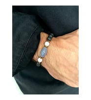 Unisex - Ahşap Celtic Motifli, Jade Ve Lav Doğal Taşlı Çok Şık Padore Bileklik  Handcrafted