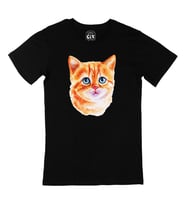 Mavi Gözlü Kedi Siyah Tişört
