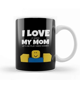 Roblox Noob I Love My Mom Funny Gamer Gift Kupa Bardak Porselen