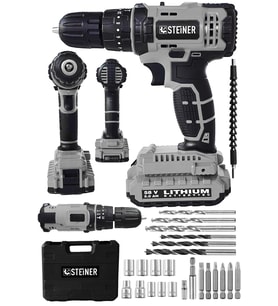 Steiner Alman 58 V 5 Ah Darbeli Lityum Çift Akülü Sjs Metal Şanzıman Şarjlı Vidalama Matkap 24 Pcs Set
