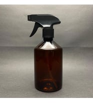 500 Ml  Siyah Tetik Spreyli Kahverengi Plastik Şişe , 500 Cc Spreyli Plastik Şişe x 4 Adet