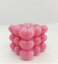 kalpli küp dekoratif mum  Ev dekorasyonu  kokulu mum (Pembe)