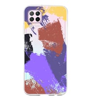 Huawei P40 Lite Uyumlu Kapak Brush Stroke Tasarımlı Şeffaf Silikon Kılıf