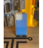 iPhone 13 Pro Uyumlu Parıltılı Desenli Renkli Şeffaf Silikon Kılıf (Mavi)