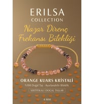 Sertifikalı Nazar Direnç Frekansı Koruma Enerjisi Bilekliği - Orange Kuvars Kristali (Çok Renkli)