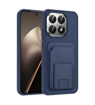 Xiaomi 15T Kılıf TPU Malzemeli ve Deri Dokulu Şık NexaCard Premium Kapak (Lacivert)
