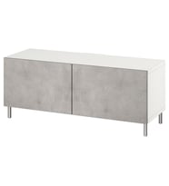 TV Sehpası, Beyaz-Açık Gri, 120x42x48 cm
