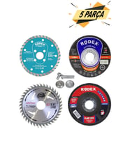 5 Parça Mermer Inox Ahşap Metal Flap Kesici Kesme Disk Spiral  Seti 115 Mm