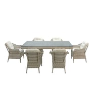 Spark  Rehome 100x200 Rattan Bahçe Masa Takımı  316 (Krem)