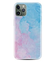 Apple iPhone 11 12 13 14 Pro Max Kılıf Desemli Silikon Pink Blue Abstract 1385