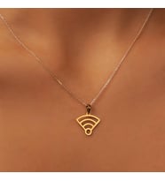 Kişiye Özel 925 Ayar Gümüş Çift Renk Wifi Kolye