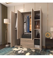 Kenzlife gardırop 4 kapılı 2 çekmeceli deligül 180*160*52 crd XLARGE kapaklı gardolap dolap