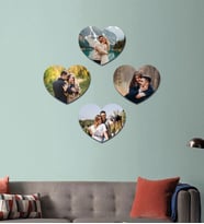 Kişiye Özel 4 Fotoğraflı Kalp Mdf Tablo