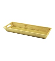 Dikdörtgen Çift Kulplu Ahşap Bambu Sunum Tepsisi =16X40CM - DERİN=4CM