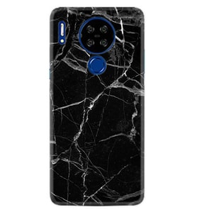 Reeder P13 Blue Max Lite Kılıf Desenli Silikon Fragile Black Mermer
