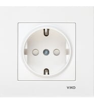 Viko Karre Beyaz Topraklı Priz Çocuk Korumalı + Çerçeve