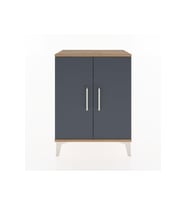 Arges Komodin 2 Raflı 2 Kapaklı 60x30x80 Çam-Antrasit