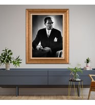 Altın Varaklı Çerçeveli Paspartulu Atatürk Tablo DC0679 (Gold)