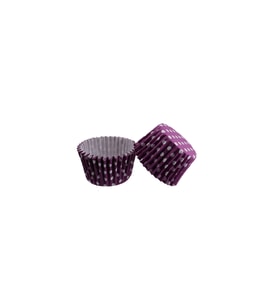 Kek Kalıbı Pet Kapsül 52X45 MM Kağıt Cupcake Kağıdı (100 Adet)  Puantiyeli Mor
