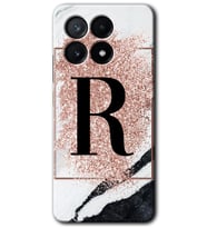 Poco x6 Pro Kılıf HD Desen Baskılı Kılıf - Pembe Mermer Desenli R Harfi